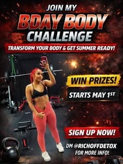 Bday Body Challenge flyer